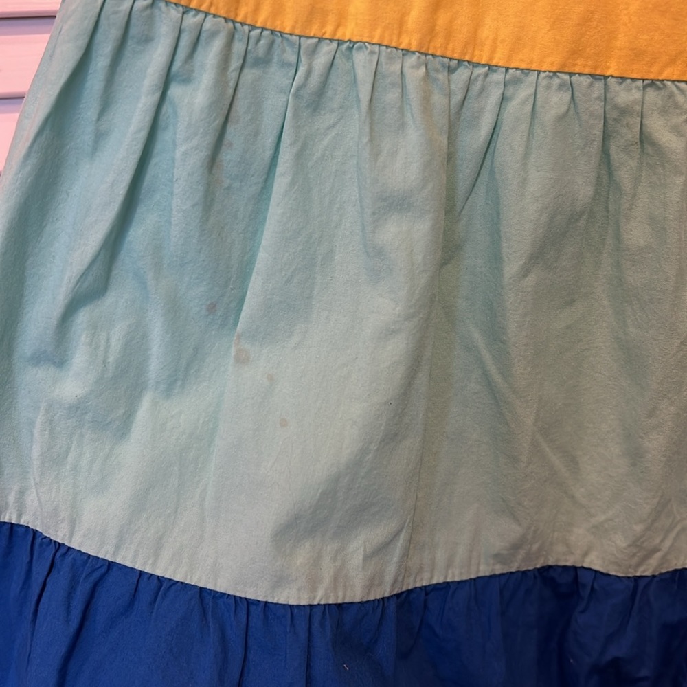 Hanna Andersson Rainbow Tiered Sundress in Pink, Red, Yellow, Aqua, Blue - Picture 6 of 7